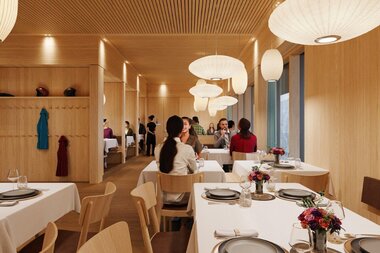 Neubau Restaurant Grüneck | © Golm Silvretta Lünersee Tourismus GmbH Bregenz Rendering von der Inneneinrichtung des Neubaus vom Restaurant Grüneck | © Golm Silvretta Lünersee Tourismus GmbH Bregenz